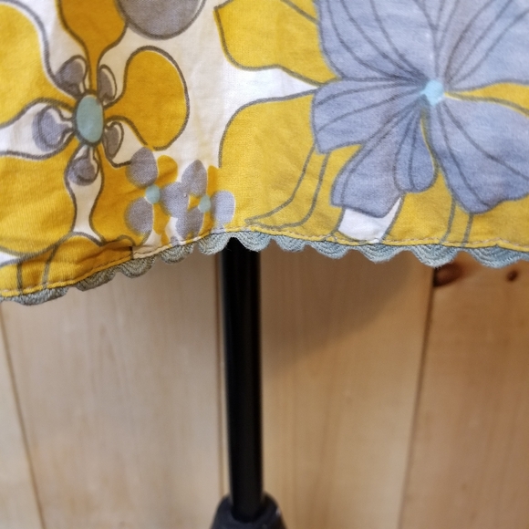 Simply Envogue Cotton Floral Ruffle Neck Tie Back Pocketed Apron - Picture 4 of 8